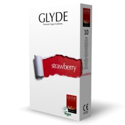 Glyde Ultra Strawberry Flavour Vegan Condoms 10 Pack - Image 3