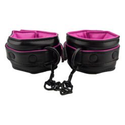 Bound to Please Pink & Black Wrist Cuffs - Image 3
