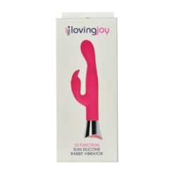 Loving Joy 10 Function Slim Silicone Rabbit Vibrator Pink - Image 5