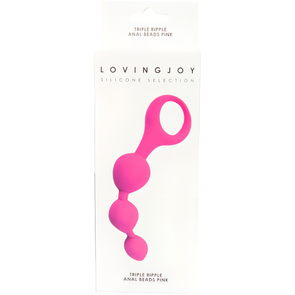 Loving Joy Triple Ripple Anal Beads-Pink - Image 10