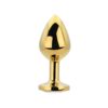 Toosh Gold Metal Butt Plug Medium Clear Stone