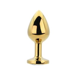 Toosh Gold Metal Butt Plug Medium Clear Stone
