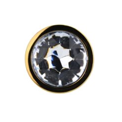 Toosh Gold Metal Butt Plug Medium Clear Stone - Image 7