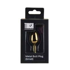 Toosh Gold Metal Butt Plug Small Red Stone - Image 7