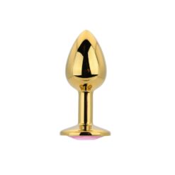 Toosh Gold Metal Butt Plug Small Pink Stone