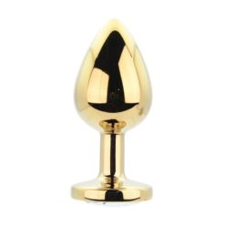 Toosh Metal Butt Plug Gold Set of 3 Clear Stone - Image 4