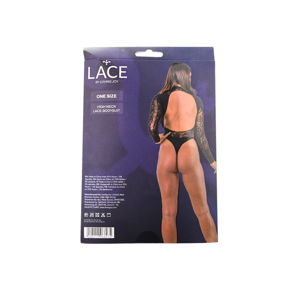 Lace by LJ High Neck Lace Bodysuit Black - Image 12
