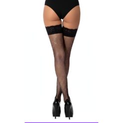 Lace by LJ Fishnet Thigh High Stockings with Rhinestones - Image 3